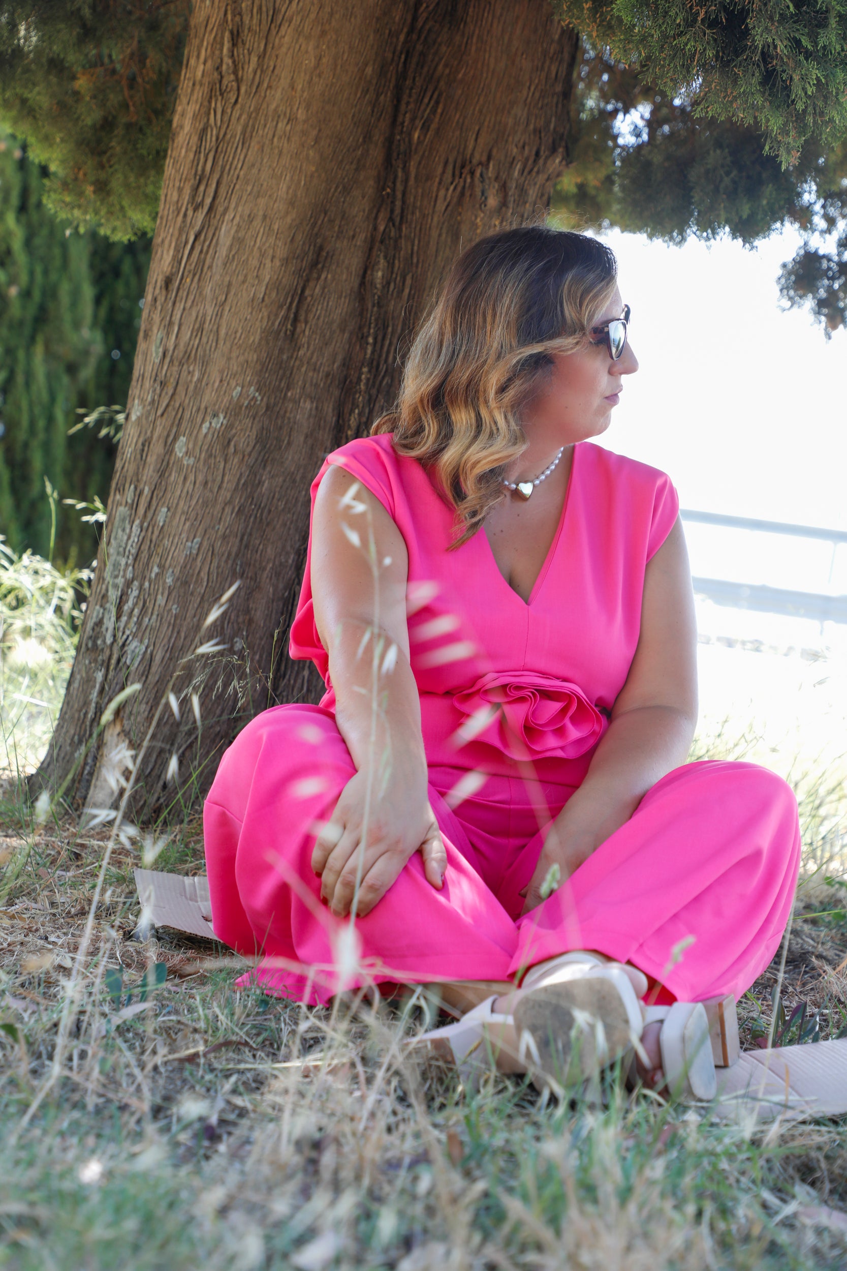 Tuta Con Cintura Rosa
