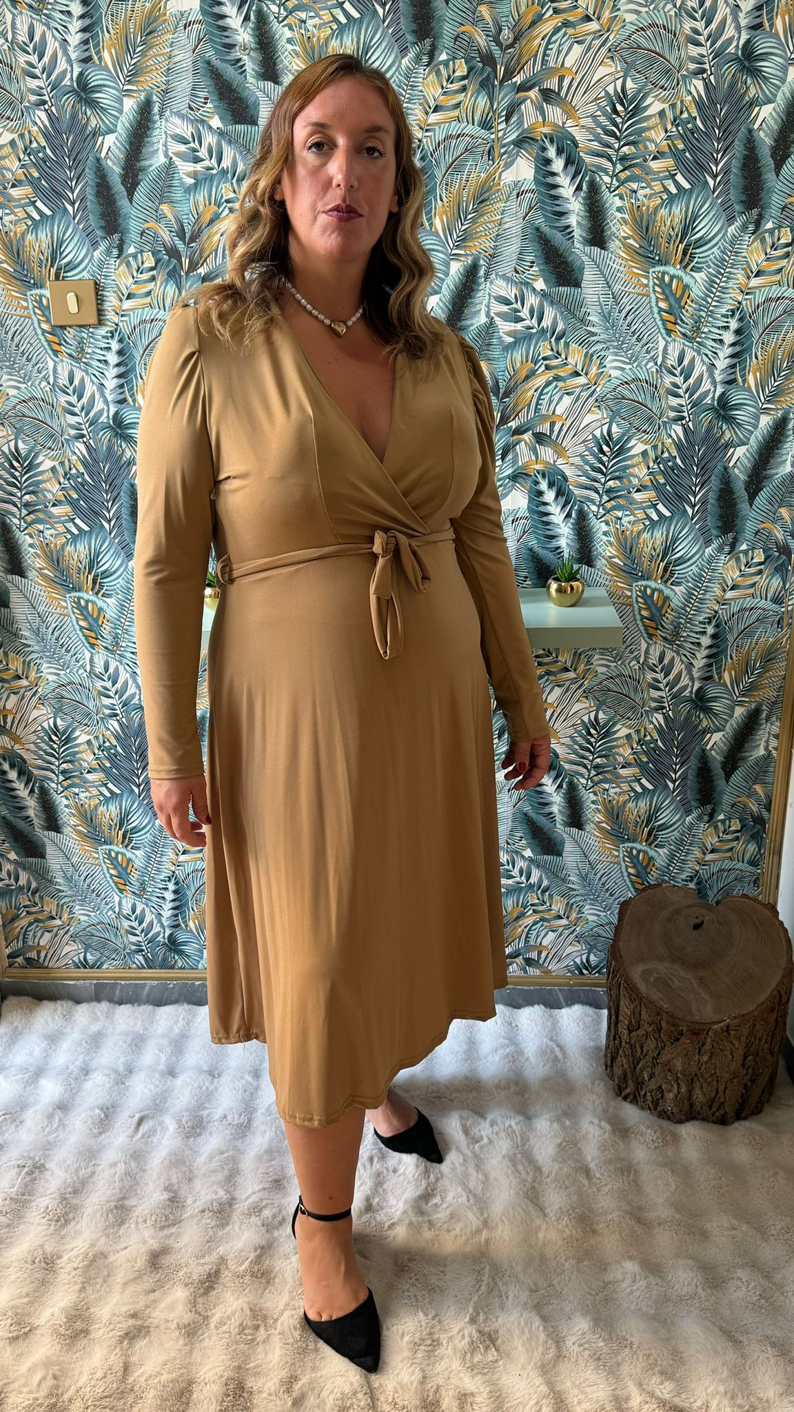 Abito Valzer Camel  Con Manica Lunga