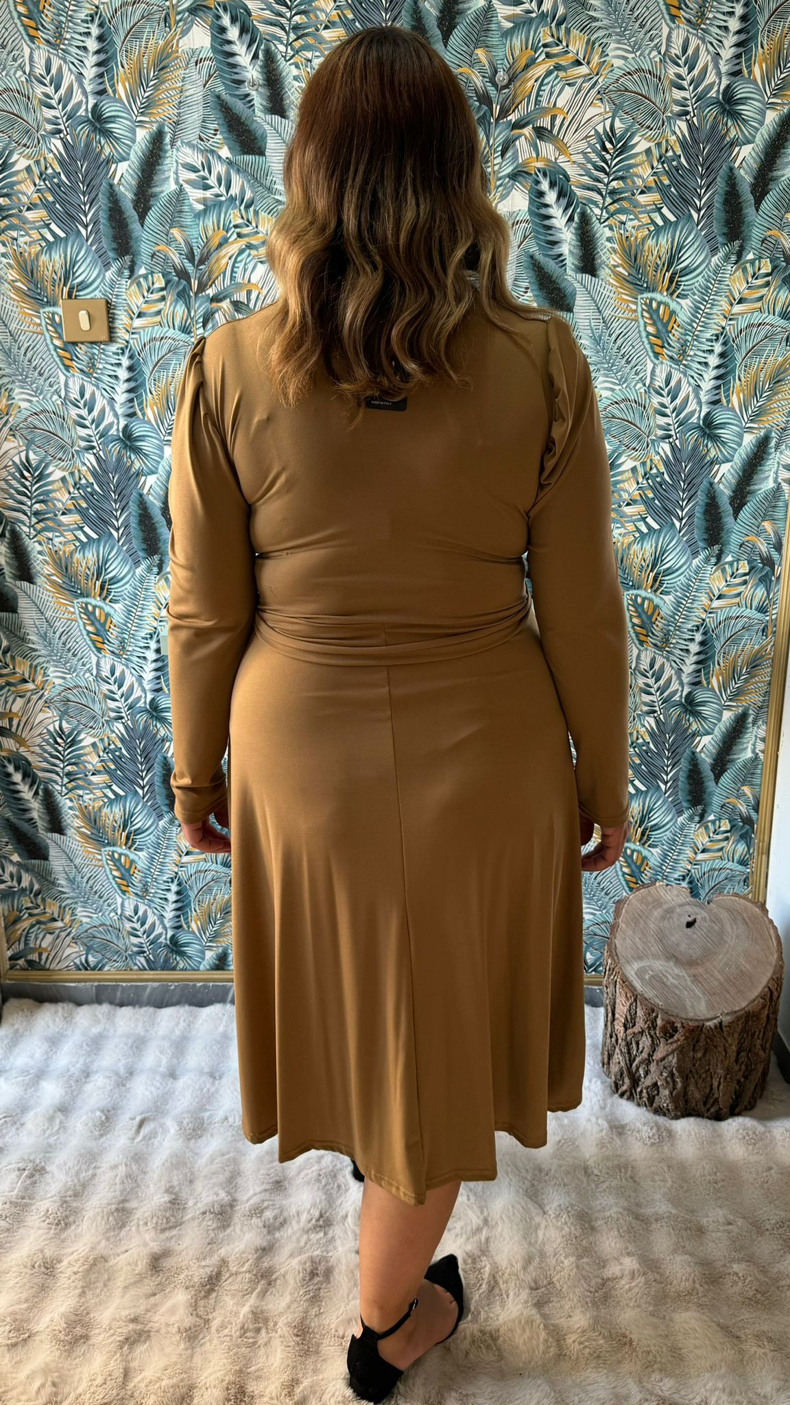 Abito Valzer Camel  Con Manica Lunga