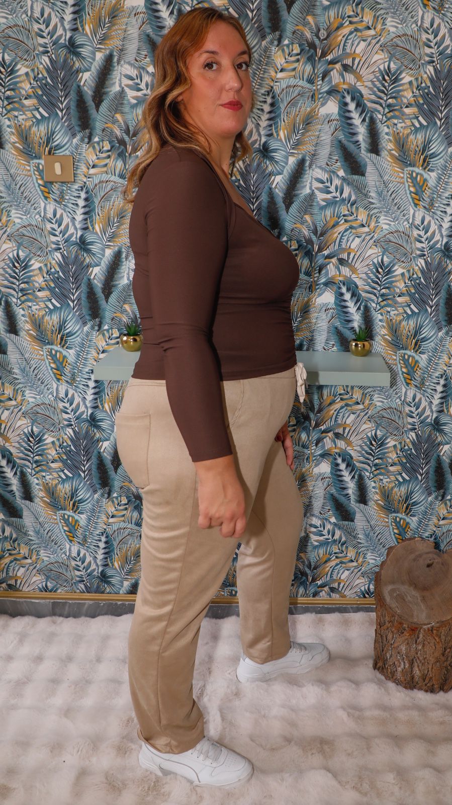 Pantatuta Camoscio Beige