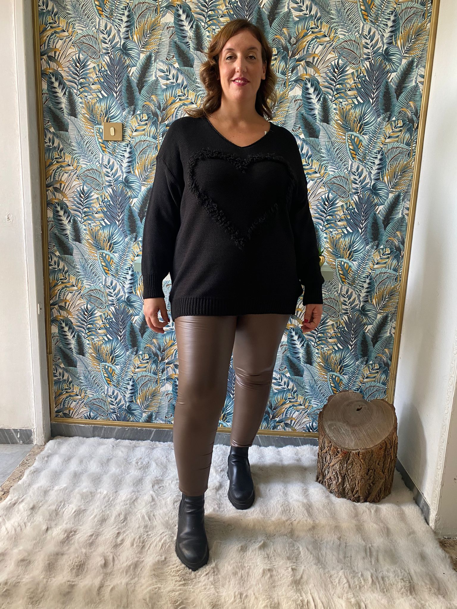 Leggins In Ecopelle Marrone
