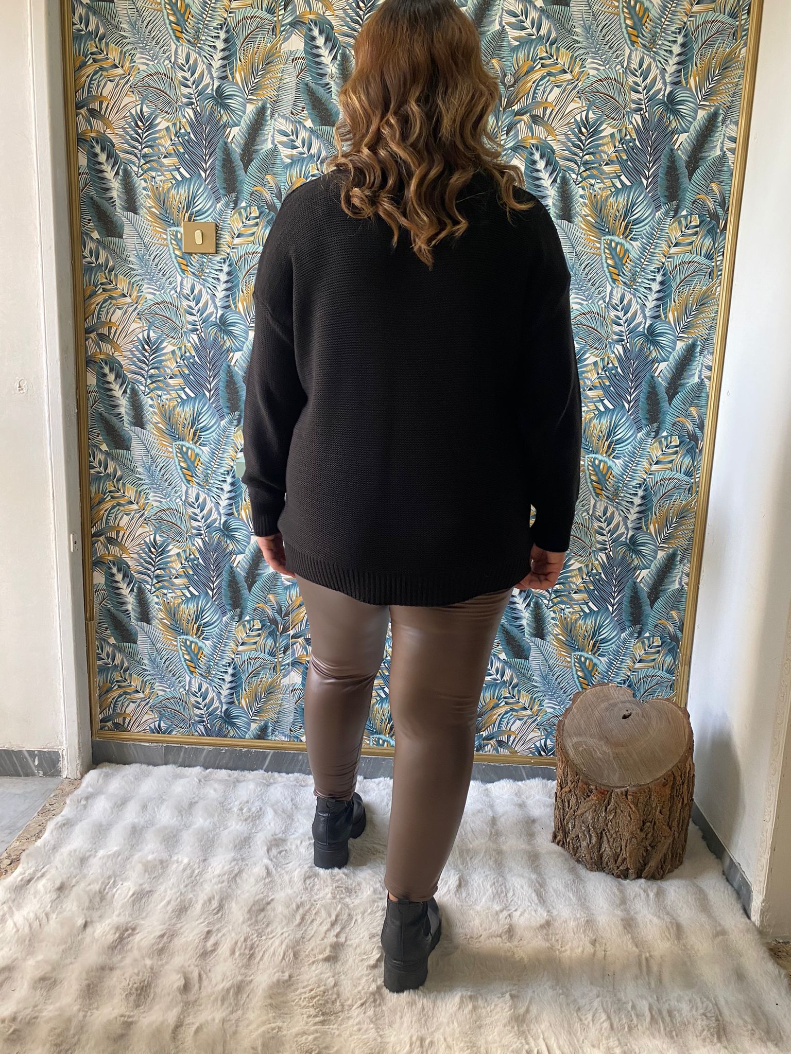 Leggins In Ecopelle Marrone