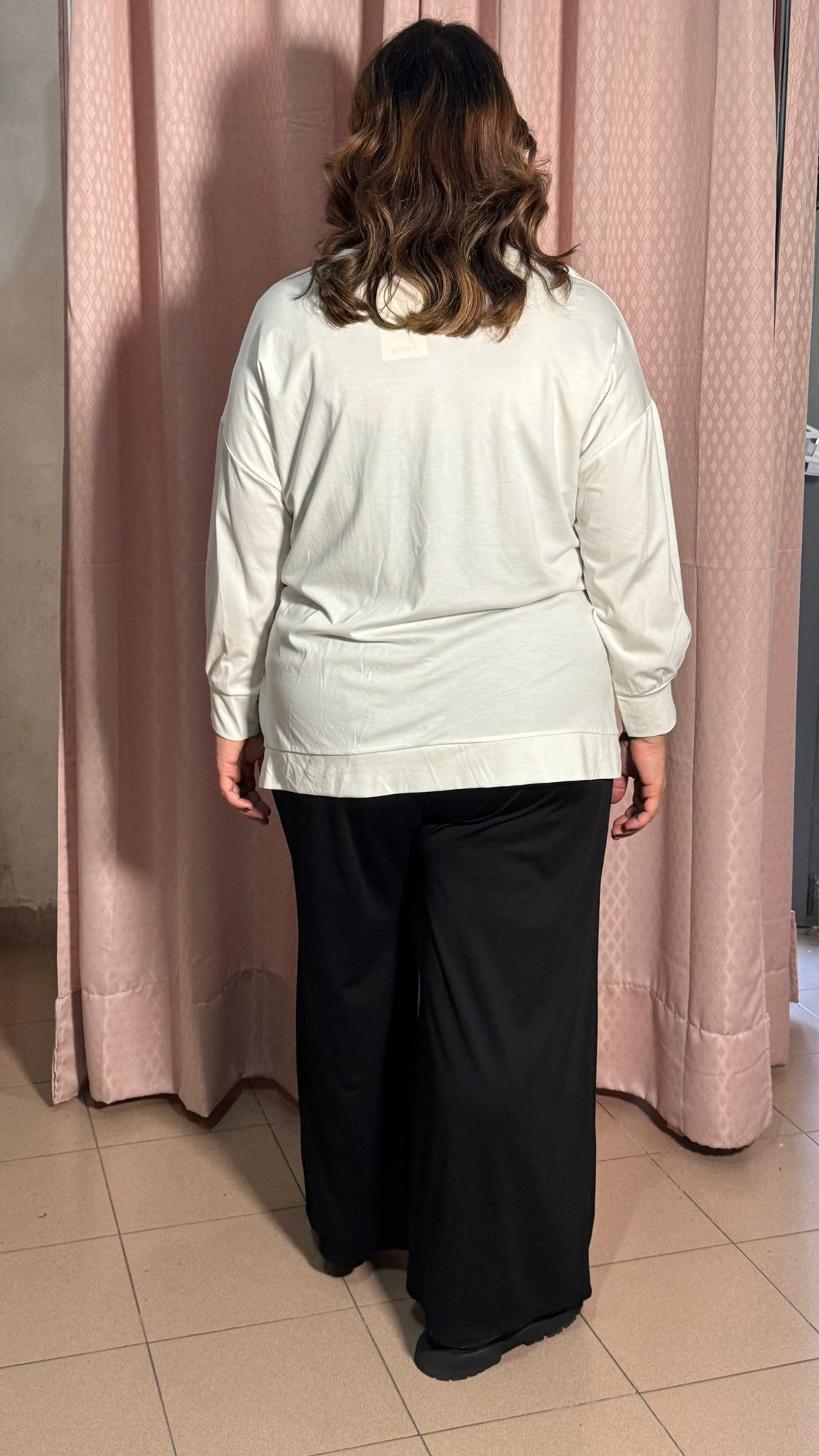 Maglia Girocollo e Spacchetti Crema