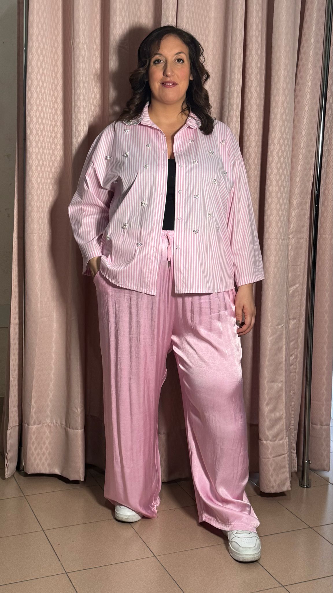 Pantamolla effetto raso Rosa