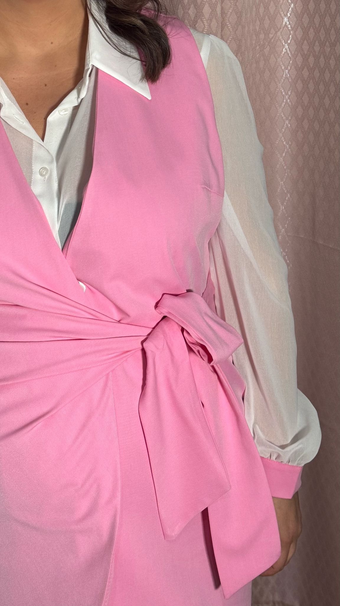 Abito Con Fiocco Rosa piu camicia