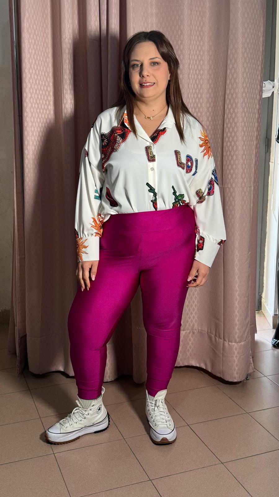 Leggins alta vita Magenta