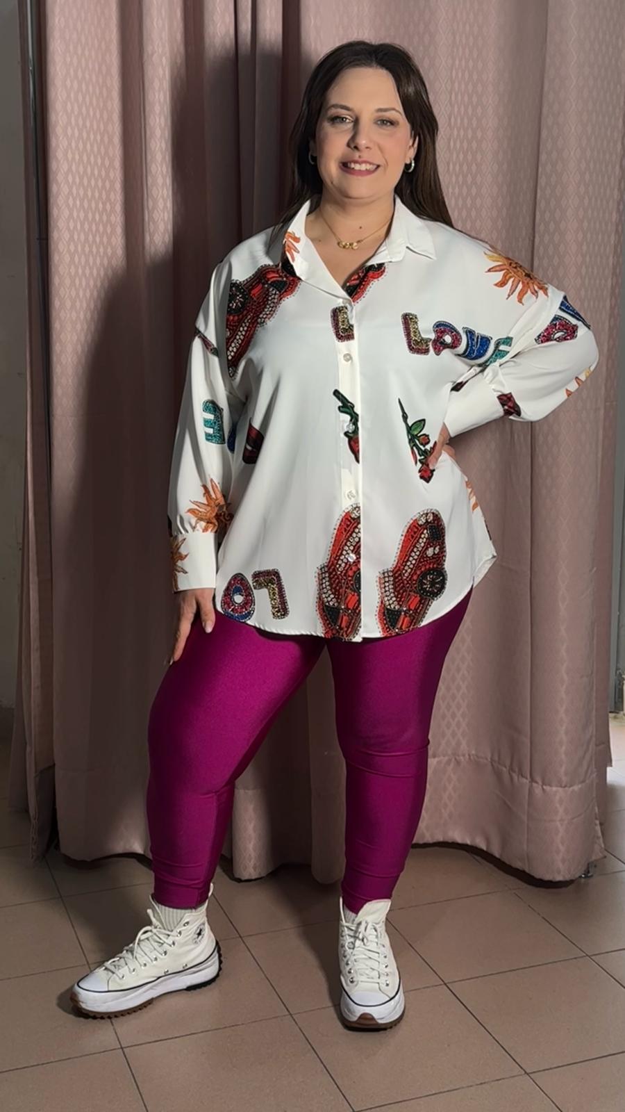 Leggins alta vita Magenta