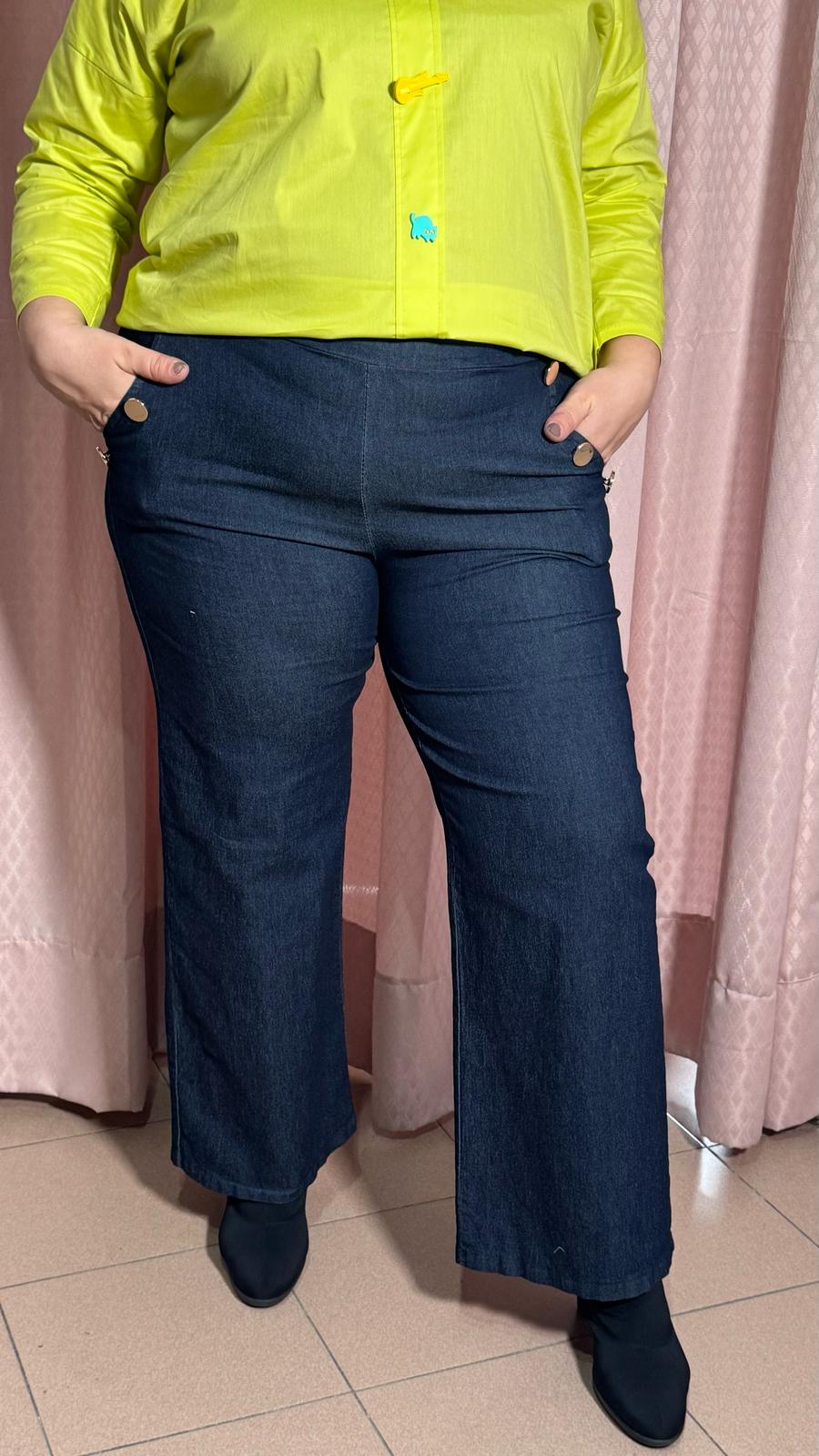 Pantamolla Jeans Bottoni Oro