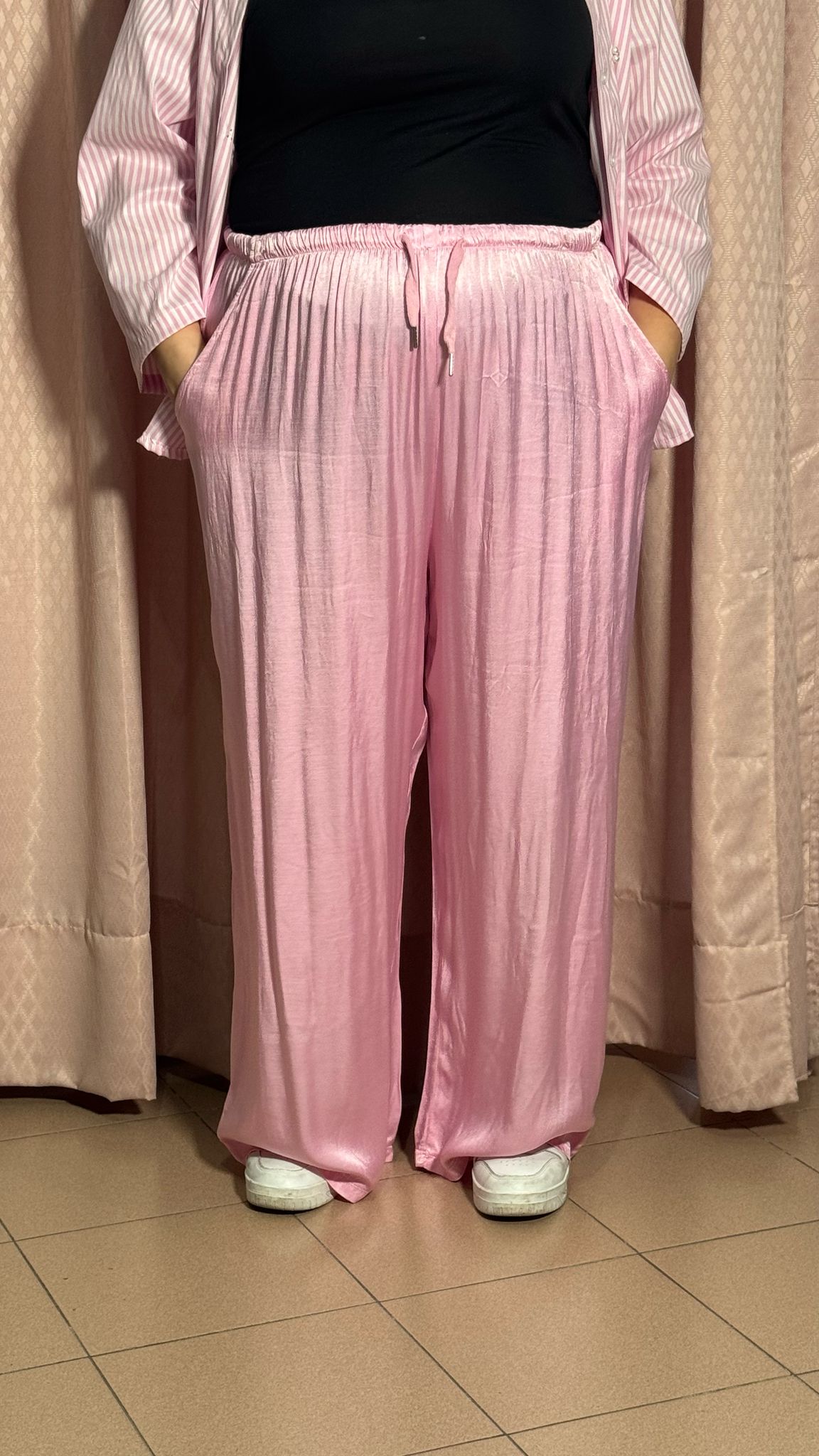 Pantamolla effetto raso Rosa
